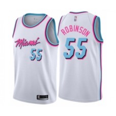 Men's Miami Heat #55 Duncan Robinson Authentic White Basketball Stitched Jersey - City Edition