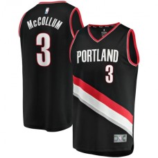 Men's Portland Trail Blazers #3 C.J. McCollum Fanatics Branded Black 2020-21 Fast Break Replica Stitched Jersey