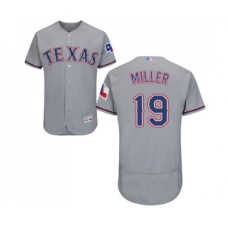 Men's Texas Rangers #19 Shelby Miller Grey Road Flex Base Authentic Collection Baseball Jersey