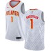 Men's Nike Atlanta Hawks #1 Justin Anderson Swingman White NBA Jersey - Association Edition