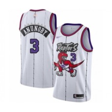 Men's Toronto Raptors #3 OG Anunoby Authentic White Hardwood Classics Basketball Stitched Jersey