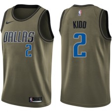 Men's Nike Dallas Mavericks #2 Jason Kidd Green Salute to Service NBA Swingman Jersey