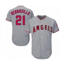 Men's Los Angeles Angels of Anaheim #21 Michael Hermosillo Grey Road Flex Base Authentic Collection Baseball Player Stitched Jersey