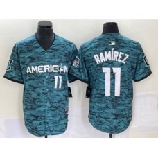 Men's Nike Cleveland Indians #11 Jose Ramirez Number Teal 2023 All Star Cool Base Stitched Jersey