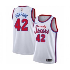 Men's Philadelphia 76ers #42 Al Horford Authentic White Hardwood Classics Basketball Stitched Jersey