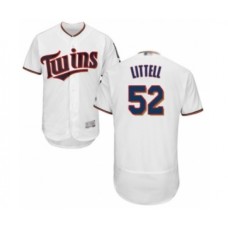 Men's Minnesota Twins #52 Zack Littell White Home Flex Base Authentic Collection Baseball Player Stitched Jersey