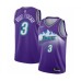 Men's Utah Jazz #3 Justin Wright-Foreman Authentic Purple Hardwood Classics Basketball Stitched Jersey