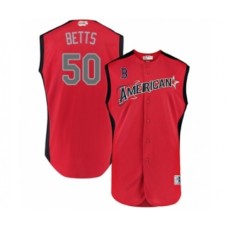 Men's Boston Red Sox #50 Mookie Betts Authentic Red American League 2019 Baseball All-Star Jersey