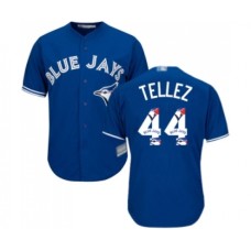 Men's Toronto Blue Jays #44 Rowdy Tellez Authentic Blue Team Logo Fashion Baseball Jersey