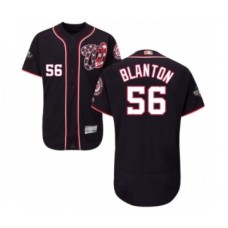 Men's Washington Nationals #56 Joe Blanton Navy Blue Alternate Flex Base Authentic Collection 2019 World Series Bound Baseball Stitched Jersey