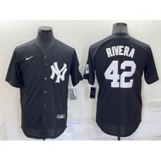 Men's New York Yankees #42 Mariano Rivera Black Stitched Nike Cool Base Throwback Jersey