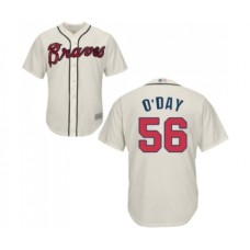 Men's Atlanta Braves #56 Darren O Day Replica Cream Alternate 2 Cool Base Baseball Jersey