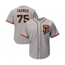 Men's San Francisco Giants #75 Enderson Franco Grey Alternate Flex Base Authentic Collection Baseball Player Stitched Jersey