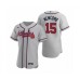 Men's Atlanta Braves #15 Sean Newcomb Nike Gray Authentic 2020 Road Stitched Jersey