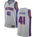 Men's Nike Detroit Pistons #41 Jameer Nelson Authentic Silver NBA Jersey Statement Edit