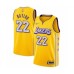 Men's Los Angeles Lakers #22 Elgin Baylor Swingman Gold 2019-20 City Edition Basketball Stitched Jersey