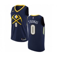 Men's Nike Denver Nuggets #0 Isaiah Thomas Swingman Navy Blue NBA Jersey - City Edition