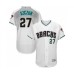 Men's Arizona Diamondbacks #27 Matt Szczur White Teal Alternate Authentic Collection Flex Base Baseball Jersey