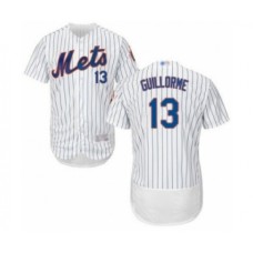 Men's New York Mets #13 Luis Guillorme White Home Flex Base Authentic Collection Baseball Player Stitched Jersey