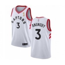 Men's Toronto Raptors #3 OG Anunoby Swingman White 2019 Basketball Finals Champions Jersey - Association Edition