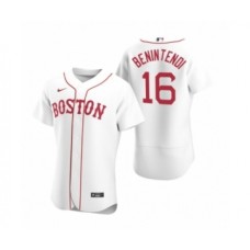 Men's Boston Red Sox #16 Andrew Benintendi Nike White Authentic 2020 Alternate Stitched Jersey