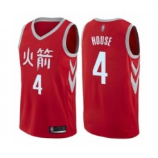 Men's Houston Rockets #4 Danuel House Authentic Red Basketball Stitched Jersey - City Edition