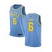 Men's Los Angeles Lakers #6 LeBron James Authentic Blue Hardwood Classics Basketball Jersey