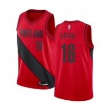 Men's Portland Trail Blazers #16 Pau Gasol Authentic Red Basketball Stitched Jersey Statement Edition