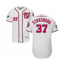 Men's Washington Nationals #37 Stephen Strasburg White Home Flex Base Authentic Collection 2019 World Series Bound Baseball Stitched Jersey