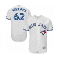 Men's Toronto Blue Jays #62 Jacob Waguespack White Home Flex Base Authentic Collection Baseball Player Stitched Jersey