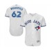 Men's Toronto Blue Jays #62 Jacob Waguespack White Home Flex Base Authentic Collection Baseball Player Stitched Jersey