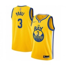 Men's Golden State Warriors #3 Jordan Poole Authentic Gold Finished Basketball Stitched Jersey - Statement Edition