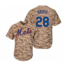 Men's New York Mets #28 J.D. Davis Authentic Camo Alternate Cool Base Baseball Player Stitched Jersey