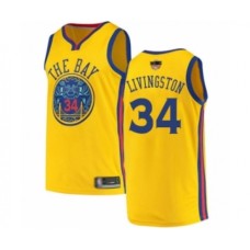 Men's Golden State Warriors #34 Shaun Livingston Swingman Gold 2019 Basketball Finals Bound Basketball Jersey - City Edition