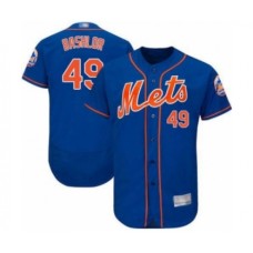 Men's New York Mets #49 Tyler Bashlor Royal Blue Alternate Flex Base Authentic Collection Baseball Player Stitched Jersey