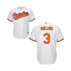 Men's Baltimore Orioles #3 Cedric Mullins Replica White Home Cool Base Baseball Jersey