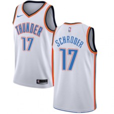 Men's Nike Oklahoma City Thunder #17 Dennis Schroder Swingman White NBA Jersey - Association Edition