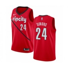 Men's Nike Portland Trail Blazers #24 Anfernee Simons Red Swingman Jersey - Earned Edition