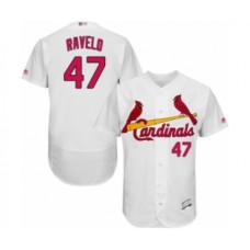 Men's St. Louis Cardinals #47 Rangel Ravelo White Home Flex Base Authentic Collection Baseball Player Stitched Jersey