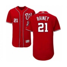 Men's Washington Nationals #21 Tanner Rainey Red Alternate Flex Base Authentic Collection Baseball Player Stitched Jersey