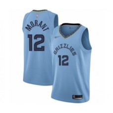 Men's Memphis Grizzlies #12 Ja Morant Authentic Blue Finished Basketball Stitched Jersey Statement Edition