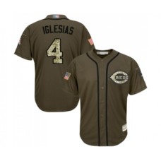 Men's Cincinnati Reds #4 Jose Iglesias Authentic Green Salute to Service Baseball Jersey