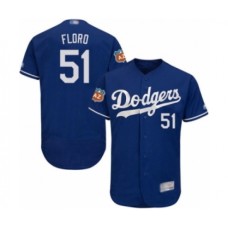 Men's Los Angeles Dodgers #51 Dylan Floro Royal Blue Flexbase Authentic Collection Baseball Player Stitched Jersey