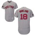 Men's Majestic Boston Red Sox #18 Mitch Moreland Grey Road Flex Base Authentic Collection 2018 World Series Champions MLB Jersey