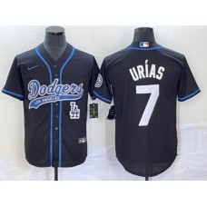 Men's Los Angeles Dodgers #7 Julio Urias Black Cool Base Stitched Baseball Jersey