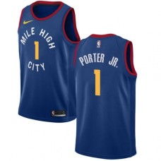 Men's Nike Denver Nuggets #1 Michael Porter Swingman Light Blue NBA Jersey Statement Edition