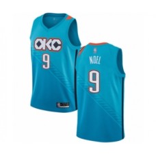 Men's Oklahoma City Thunder #9 Nerlens Noel Authentic Turquoise Basketball Stitched Jersey - City Edition