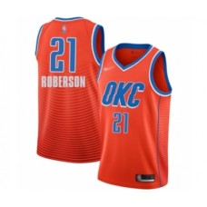 Men's Oklahoma City Thunder #21 Andre Roberson Authentic Orange Finished Basketball Stitched Jersey - Statement Edition