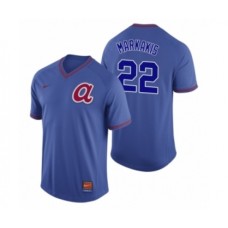 Men's Atlanta Braves #22 Nick Markakis Royal Cooperstown Collection Legend Stitched Jersey