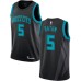 Men's Nike Jordan Charlotte Hornets #5 Nicolas Batum Swingman Black NBA Jersey - 2018 19 City Edition